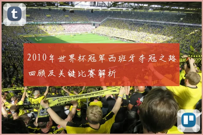 2010年世界杯冠军西班牙夺冠之路回顾及关键比赛解析